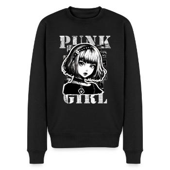 Punk Girl 01 - Men's Premium Organic Jumper - black - Front - Nico (187cm)