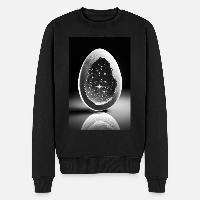 Kosmisches Ei - Männer Premium Bio Pullover - Schwarz