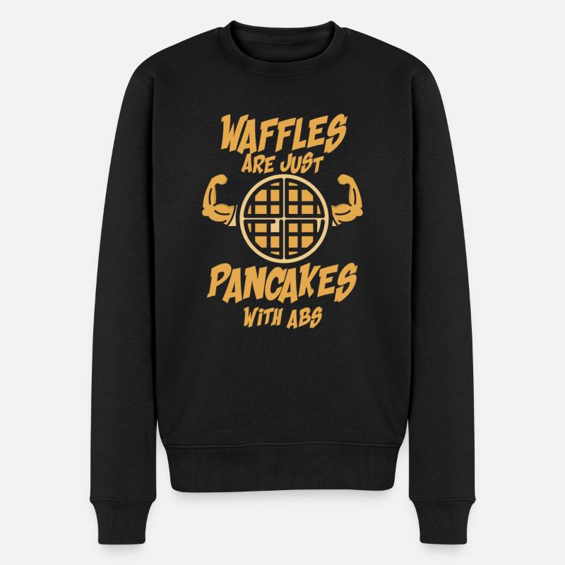 Gaufres abs crêpes muscles cadeau - Pull Premium bio Homme - noir