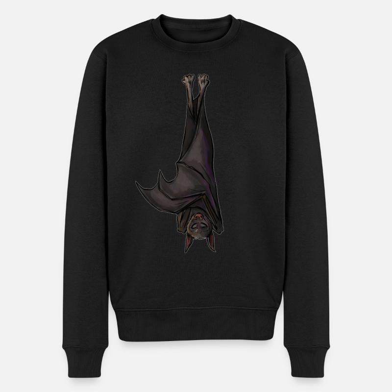 Fledermaus - Männer Premium Bio Pullover - Schwarz