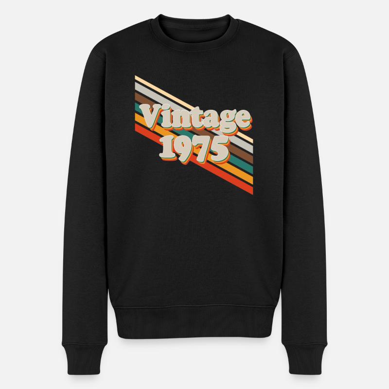 Retro Vintage 1975 - Männer Premium Bio Pullover - Schwarz