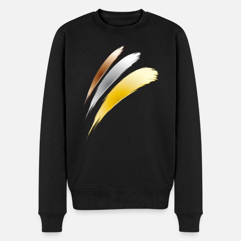 gold silber bronze - Männer Premium Bio Pullover - Schwarz