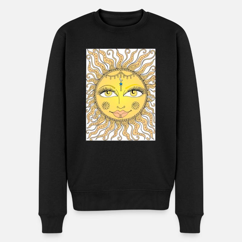 Sonne - Männer Premium Bio Pullover - Schwarz