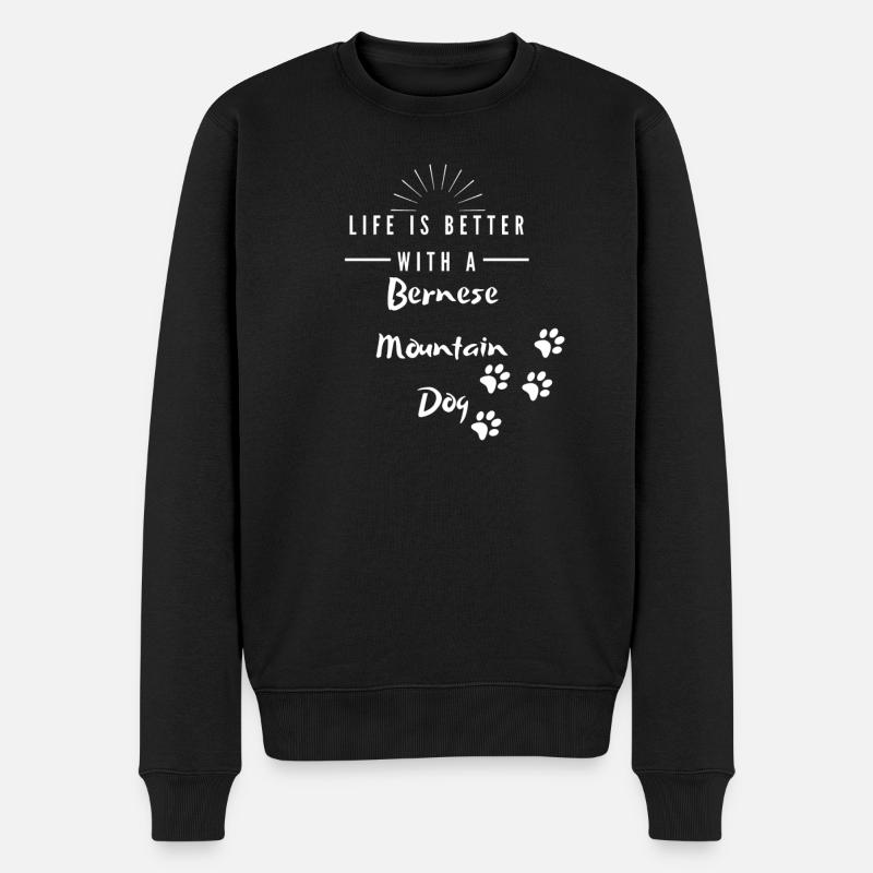Bernese Mountain Dog - Männer Premium Bio Pullover - Schwarz