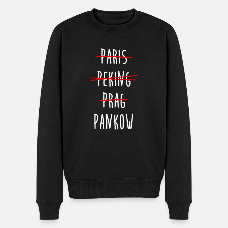 Pankow - Berlin - Paris - Pékin - Prague - Liste - Pull Premium bio Homme - noir