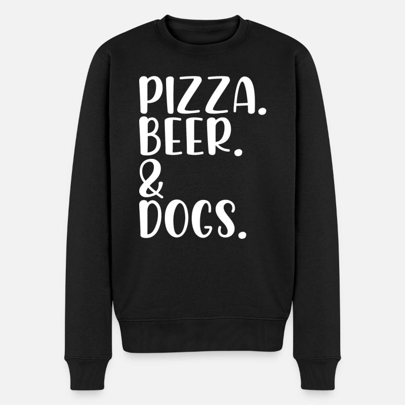Pizza. Beer. & Dogs. - Männer Premium Bio Pullover - Schwarz