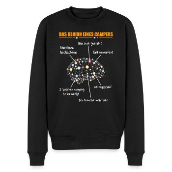 Men's A Camper's Brain - Camping T-Shirt - Men's Premium Organic Jumper - black - Front - Nico (187cm)