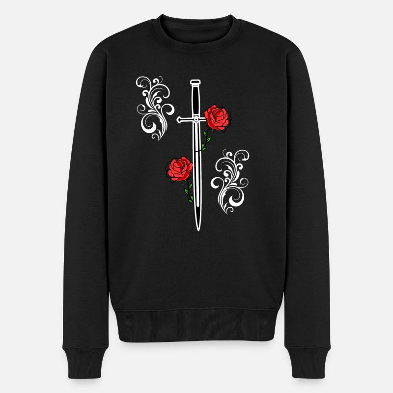 Gotisches Schwert - Männer Premium Bio Pullover - Schwarz