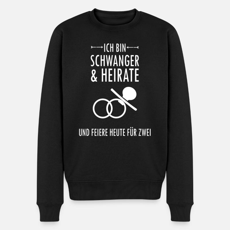 Schwanger Hochzeit Spruch Geschenk - Männer Premium Bio Pullover - Schwarz