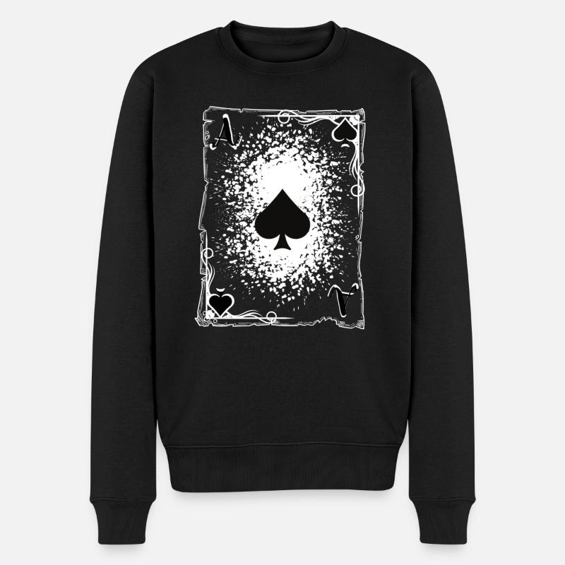 L'as de pique. - Pull Premium bio Homme - noir