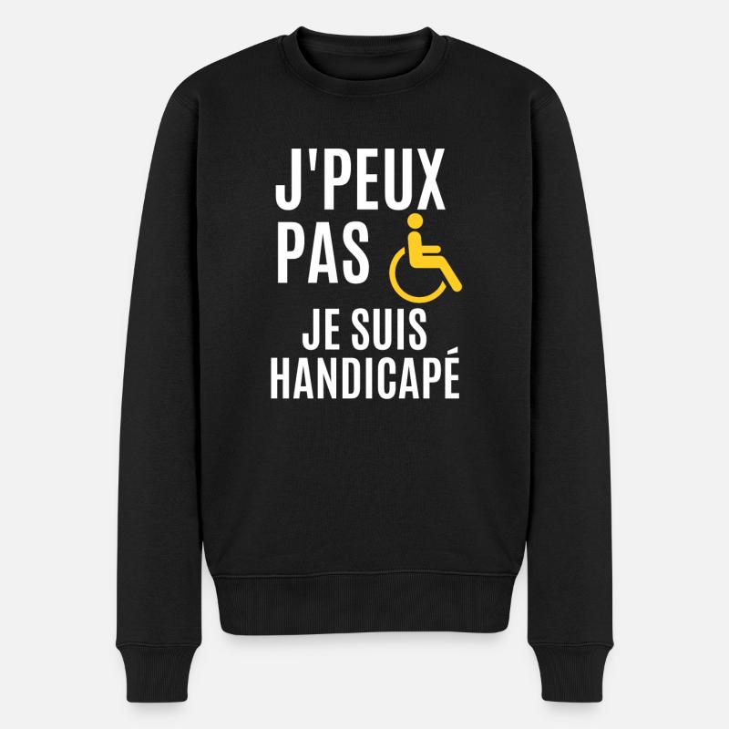 J'peux pas je suis handicapé - Pull Premium bio Homme - noir