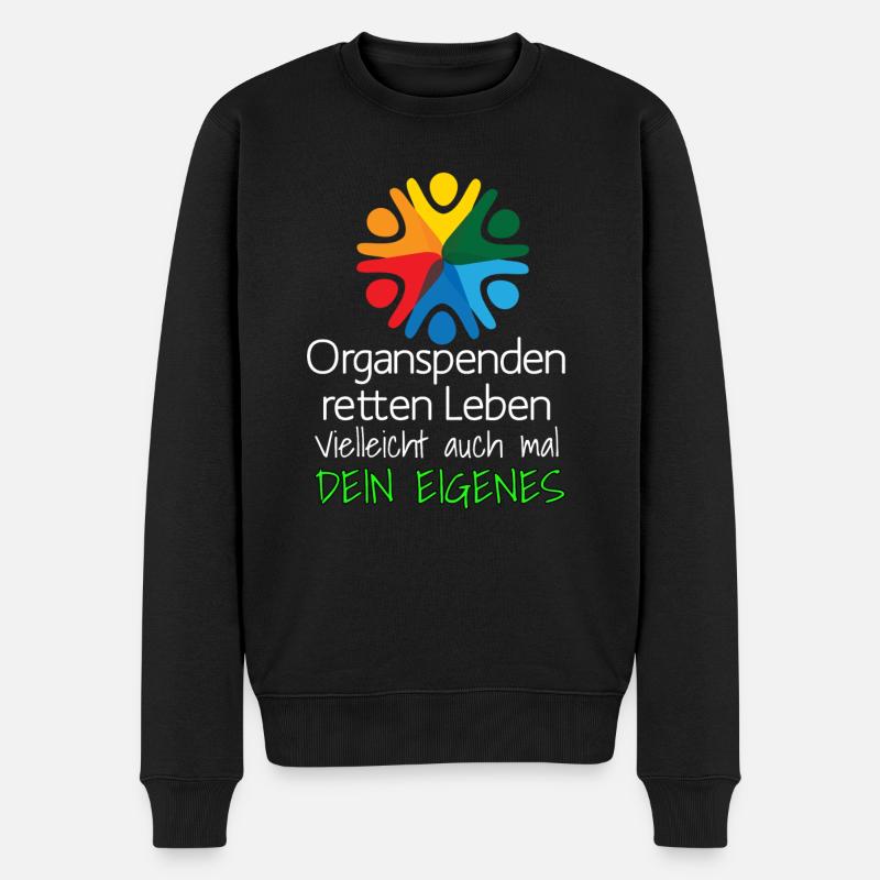 Organspenden retten Leben 23 - Männer Premium Bio Pullover - Schwarz