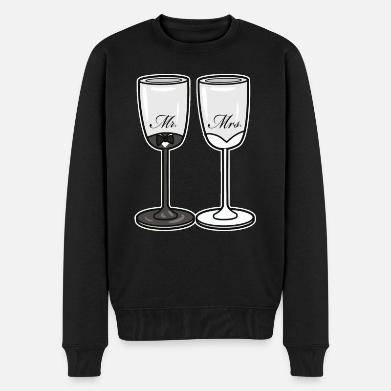 Verres de mariage - Pull Premium bio Homme - noir