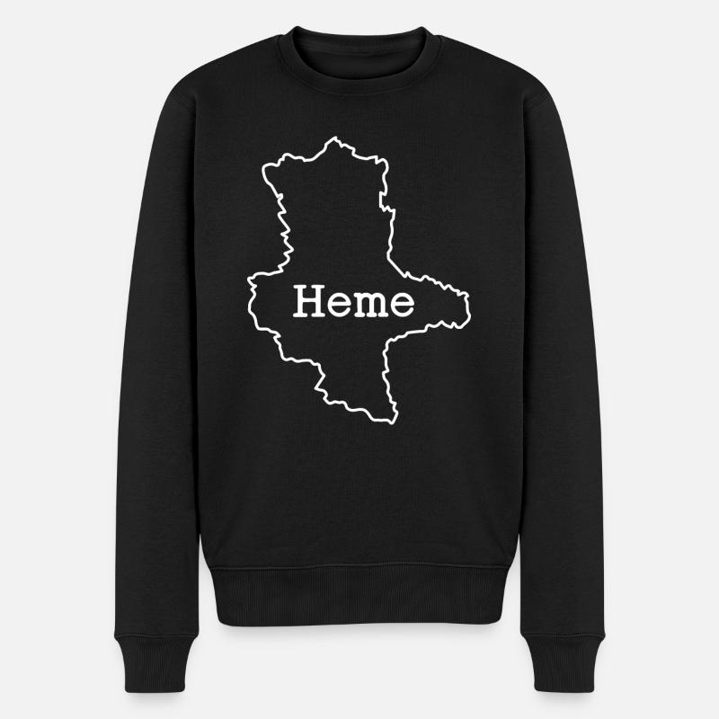 HEME HEIMAT SACHSEN ANHALT - Männer Premium Bio Pullover - Schwarz