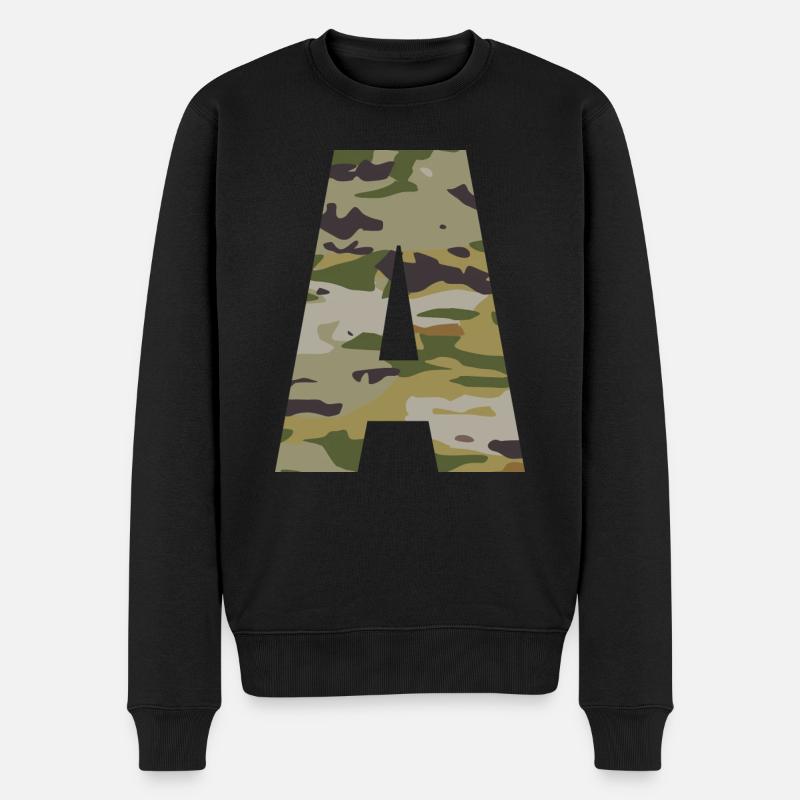 Lettre de camouflage A - Pull Premium bio Homme - noir