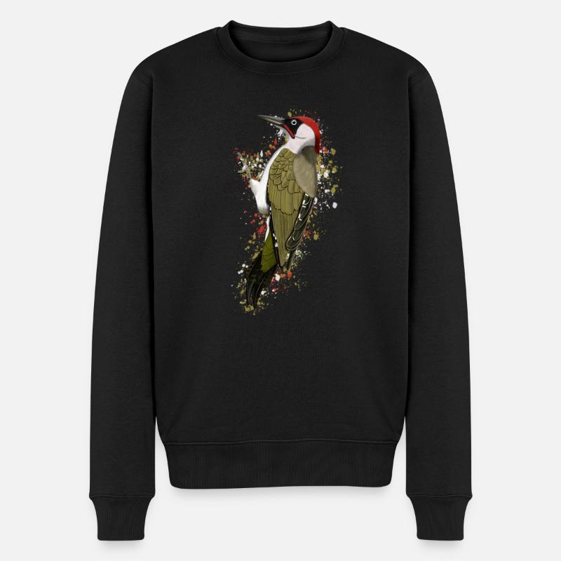 Grünspecht Vogel Vogelfreund Vogelbeobachter - Männer Premium Bio Pullover - Schwarz