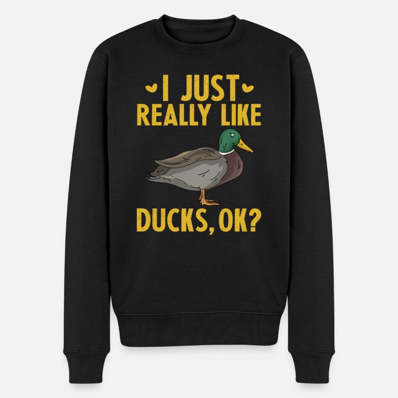 I Just Really Like Ducks OK - Männer Premium Bio Pullover - Schwarz
