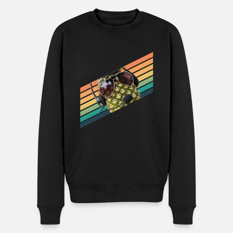 Ananas Pilot Flieger Vintage Sonnenbrille - Männer Premium Bio Pullover - Schwarz