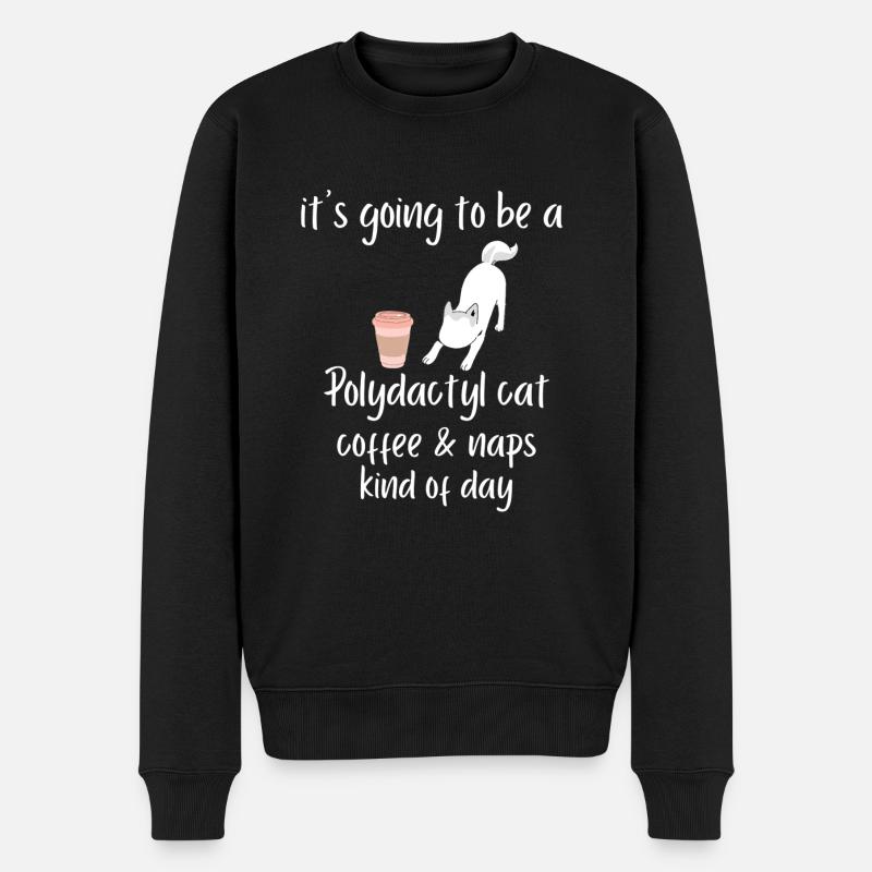 det bliver en Polydactyl kat kaffe lur tee - Økologisk premium-sweatshirt til mænd - sort