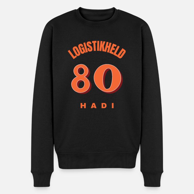 LOGISTIKHELD 80 HADI - Männer Premium Bio Pullover - Schwarz