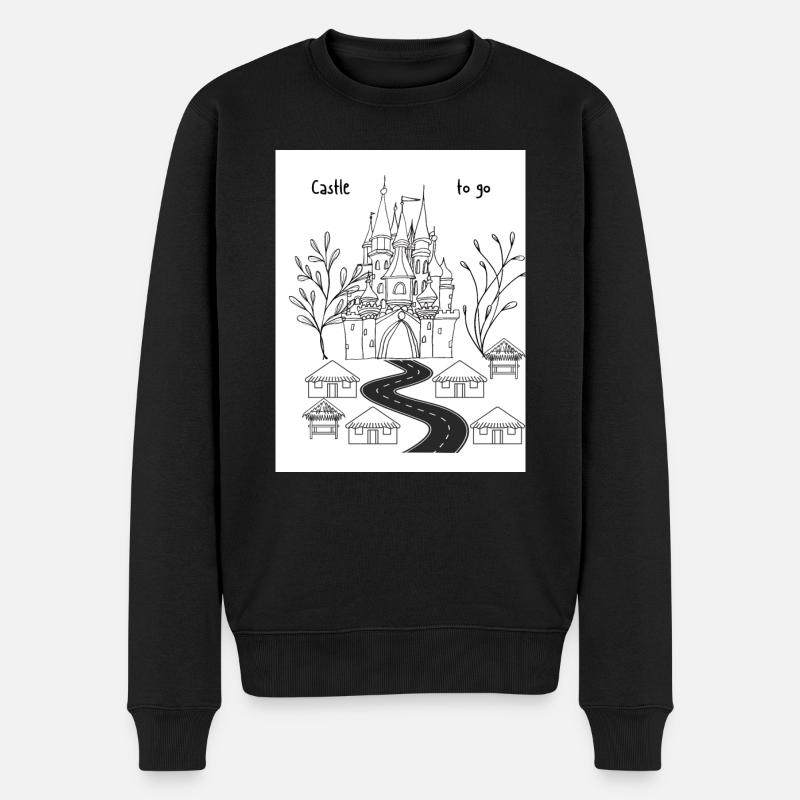Castle to go - Männer Premium Bio Pullover - Schwarz