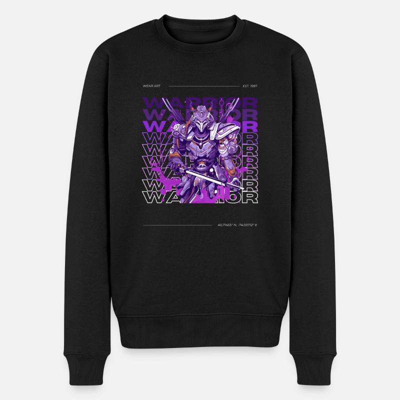 Krieger Samurai - Männer Premium Bio Pullover - Schwarz