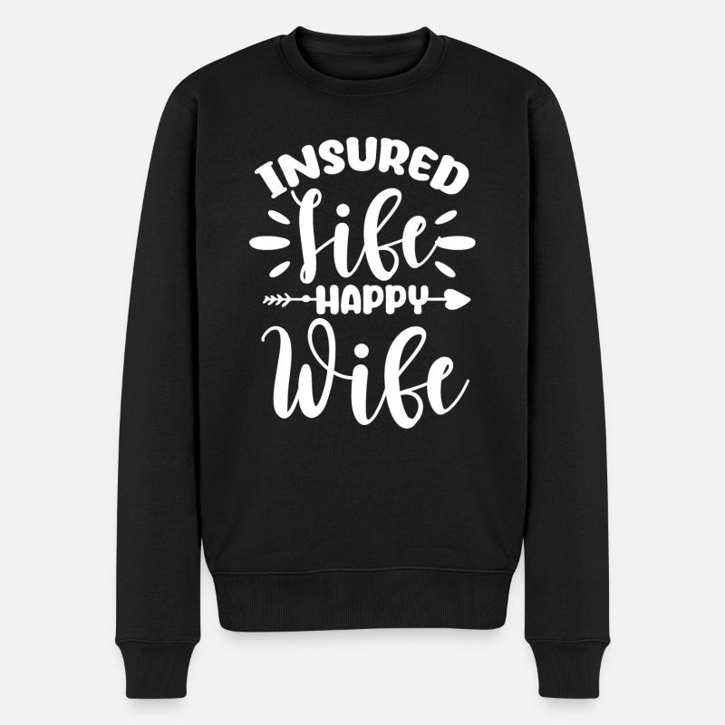 Femme heureuse de vie assurée - Pull Premium bio Homme - noir
