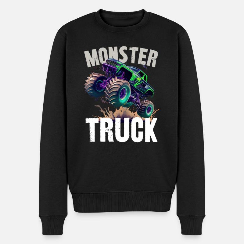 Monstertruck - Männer Premium Bio Pullover - Schwarz