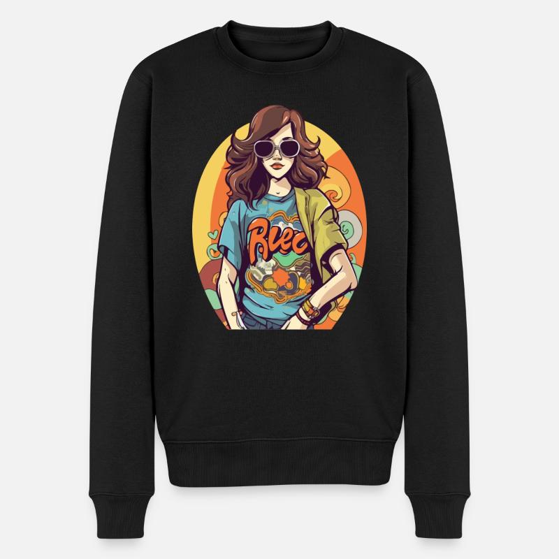 Helen Hippie - Männer Premium Bio Pullover - Schwarz