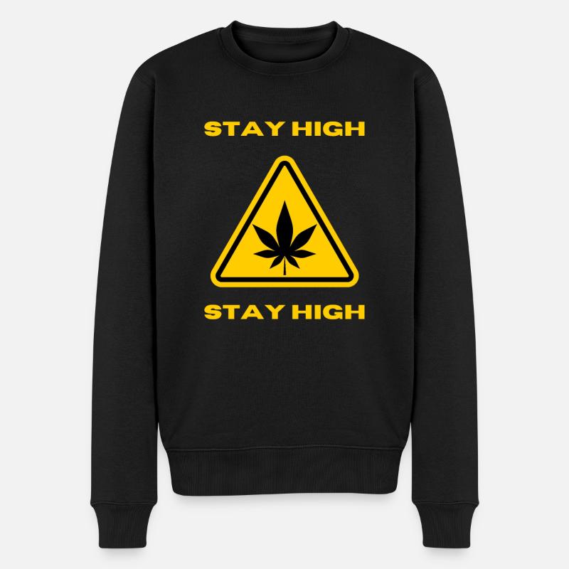 STAY HIGH DESIGN - Männer Premium Bio Pullover - Schwarz