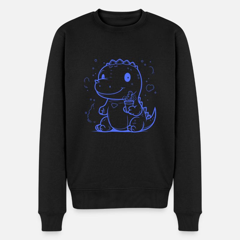 süßer Dinosaurier - Männer Premium Bio Pullover - Schwarz