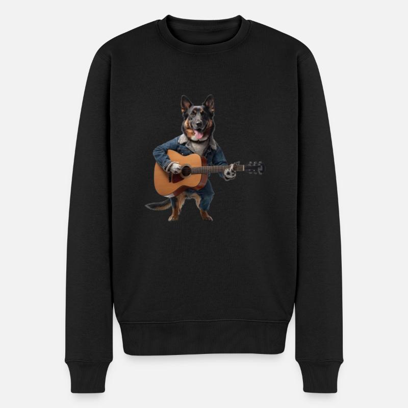 chien guitare - Pull Premium bio Homme - noir