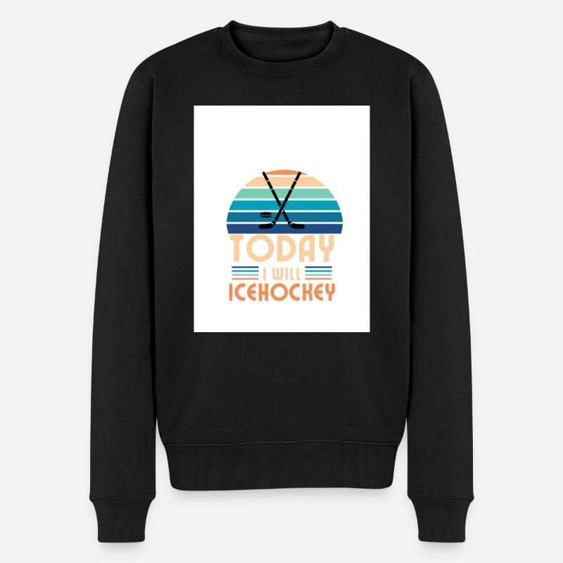 ICEHOCKEY Sport Logo Spruch - Männer Premium Bio Pullover - Schwarz