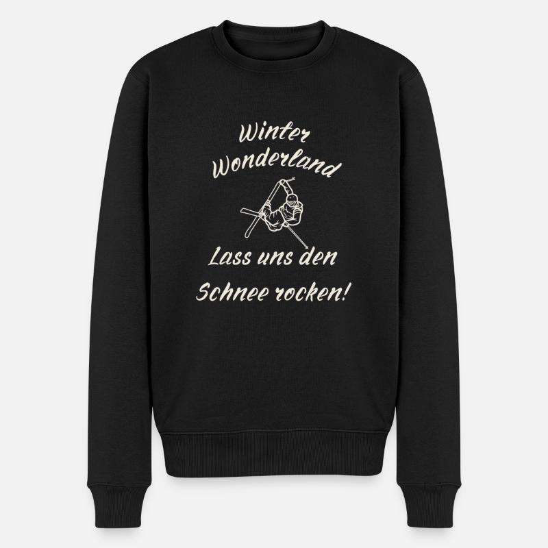 Winter Wonderland - Lass uns den Schnee rocken! - Männer Premium Bio Pullover - Schwarz
