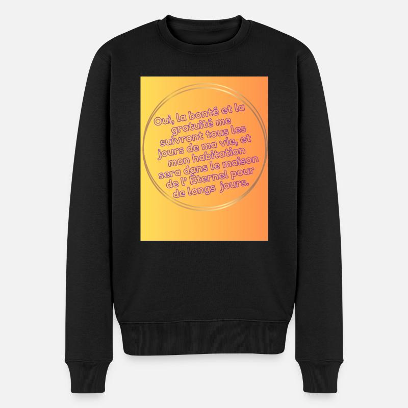Psalm 23:6 - Männer Premium Bio Pullover - Schwarz