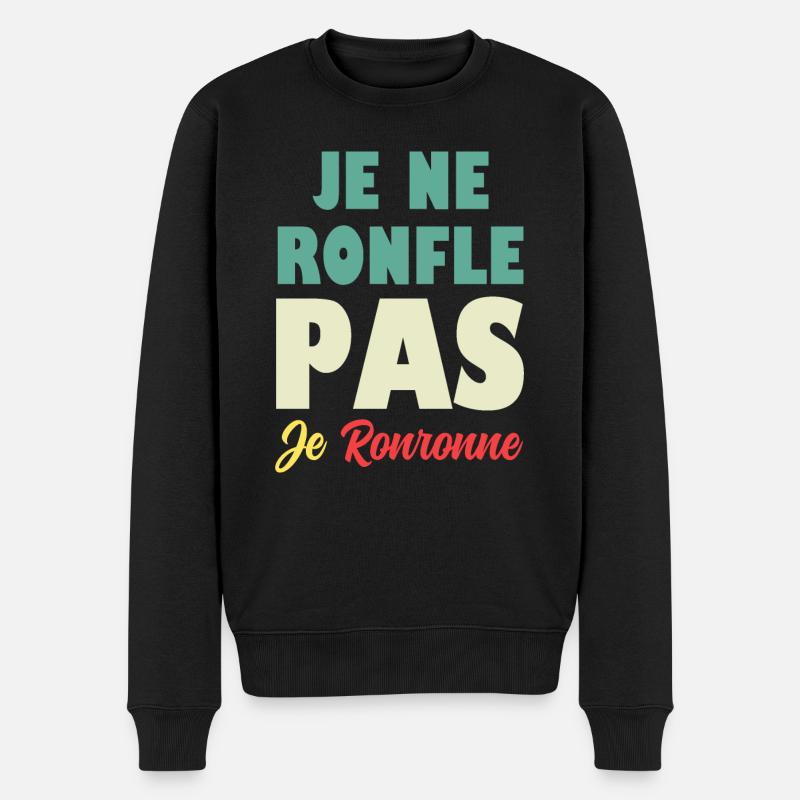 Ich schnarche nicht, ich schnurre - Männer Premium Bio Pullover - Schwarz