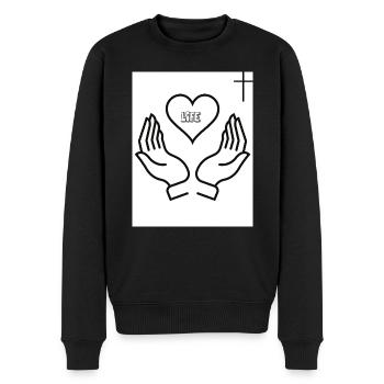 göttliche Liebe - Männer Premium Bio Pullover - Schwarz - Vorne - Nico (187cm)