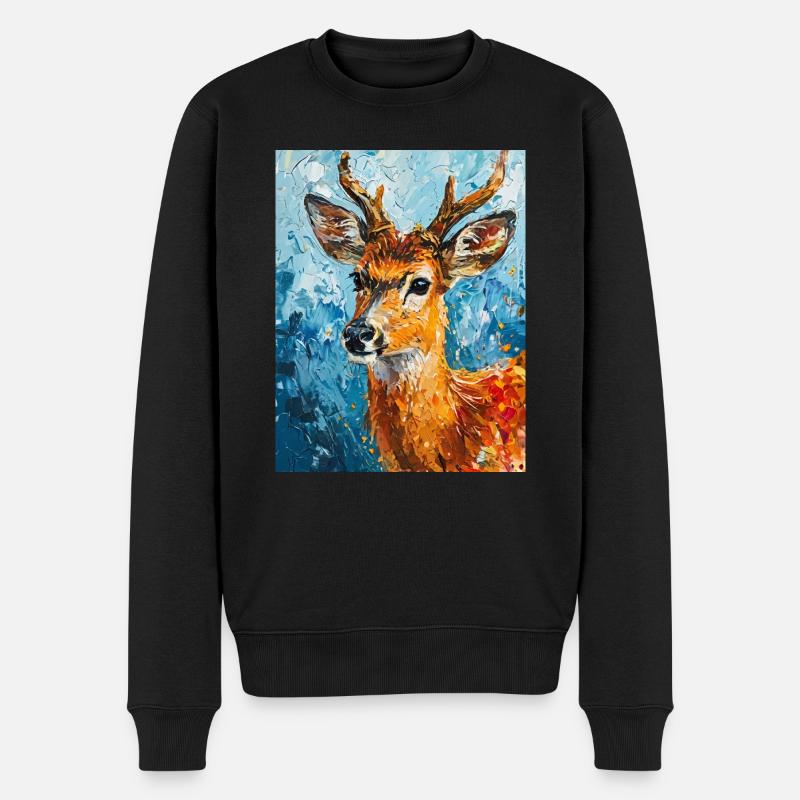 Image de cerf - Pull Premium bio Homme - noir