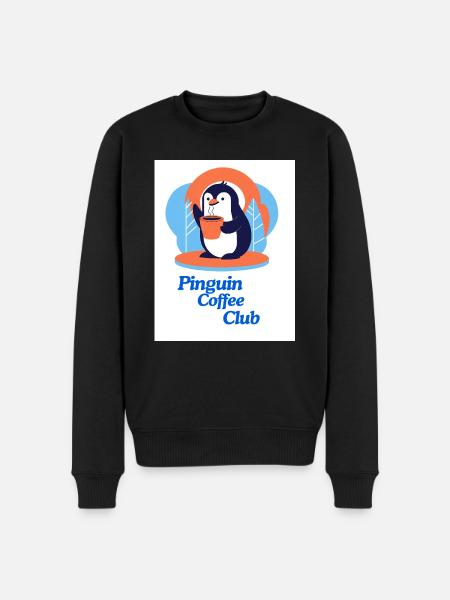 Penguin Coffee Club - Men's Premium Organic Jumper - black