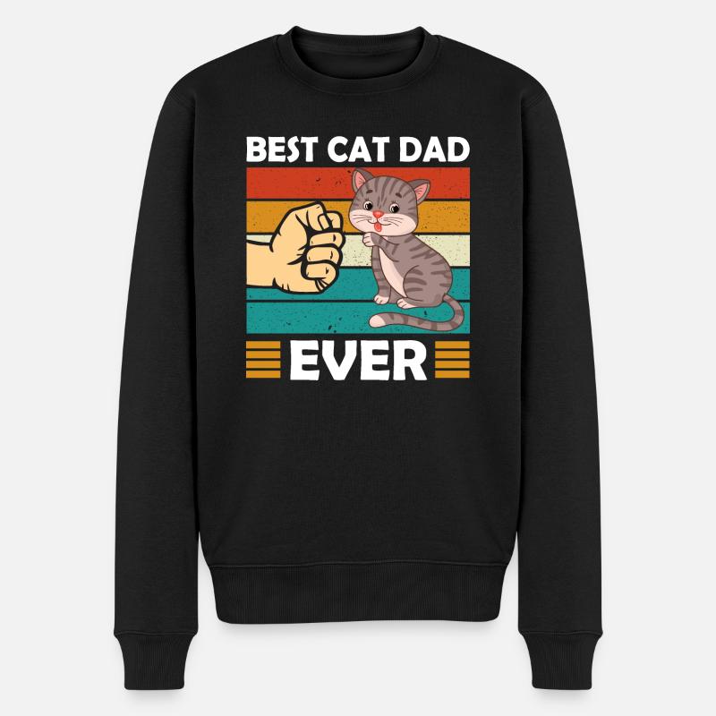 Best cat dad ever - Pull Premium bio Homme - noir