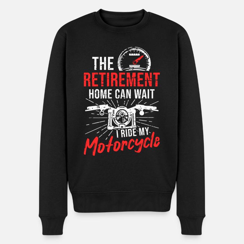 Motorrad Rentner Altersheim Biker Opa Chopper - Männer Premium Bio Pullover - Schwarz