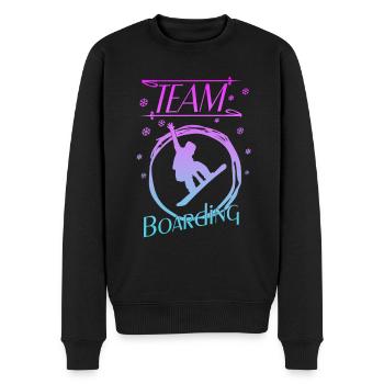 Boarding - Snowboarden - Männer Premium Bio Pullover - Schwarz - Vorne - Nico (187cm)