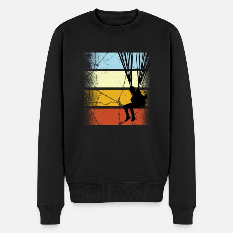Paragliding Gleitschirmflieger Pilot Vintage Gesch - Männer Premium Bio Pullover - Schwarz
