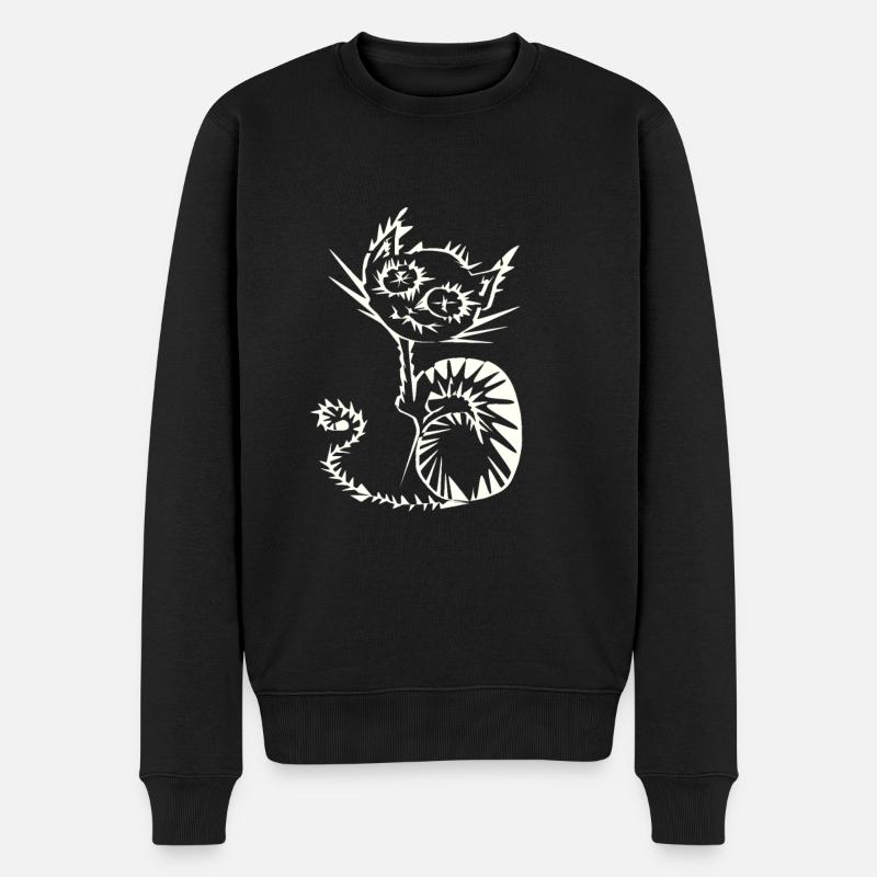 Luzide Katze (dunkel) - Männer Premium Bio Pullover - Schwarz