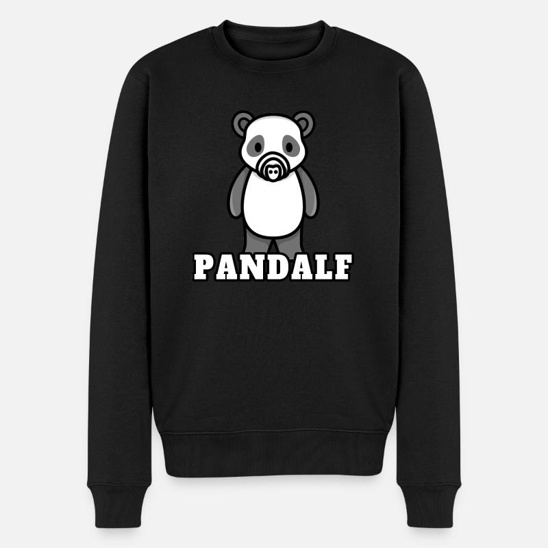 Pandalf Panda drôle d’extraterrestre - Pull Premium bio Homme - noir