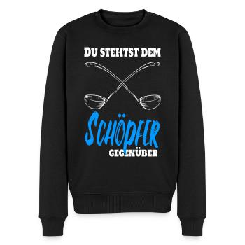 Du stehst dem Schöpfer gegenüber. Koch Chefkoch - Männer Premium Bio Pullover - Schwarz - Vorne - Nico (187cm)