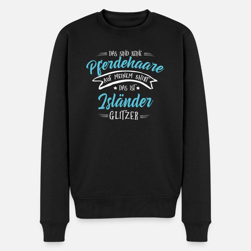 Isländer Pferde Shirt-Glitzer - Männer Premium Bio Pullover - Schwarz