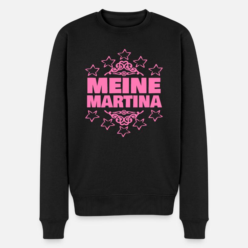 Mädchen Martina - Männer Premium Bio Pullover - Schwarz