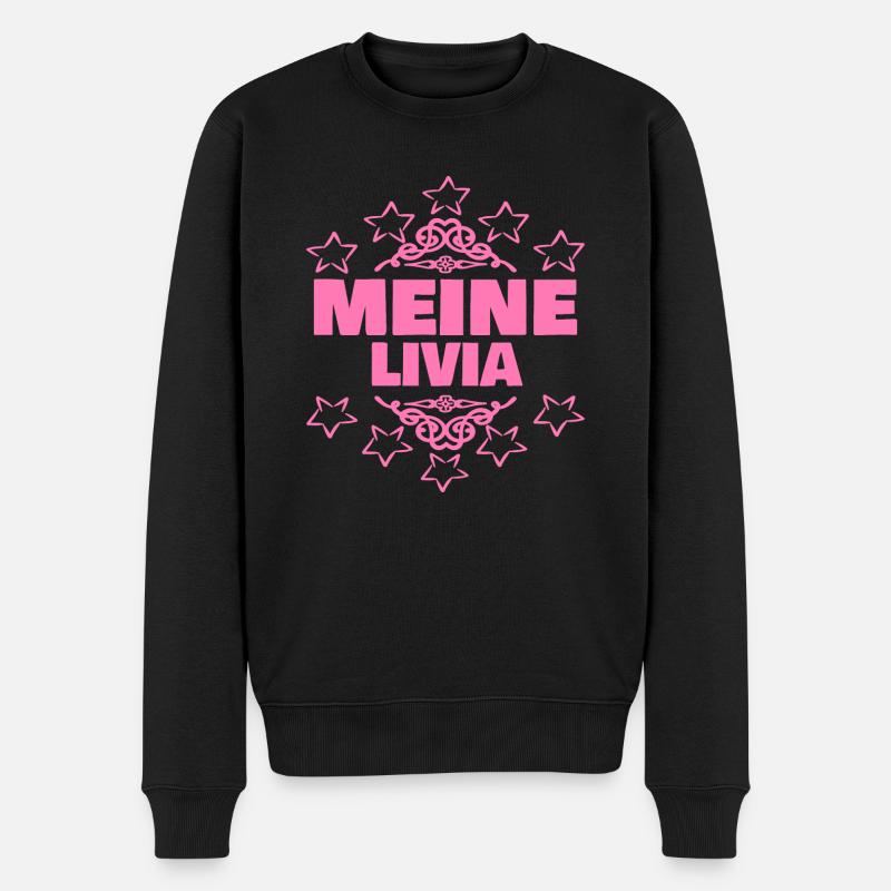 Mädchen Livia - Männer Premium Bio Pullover - Schwarz