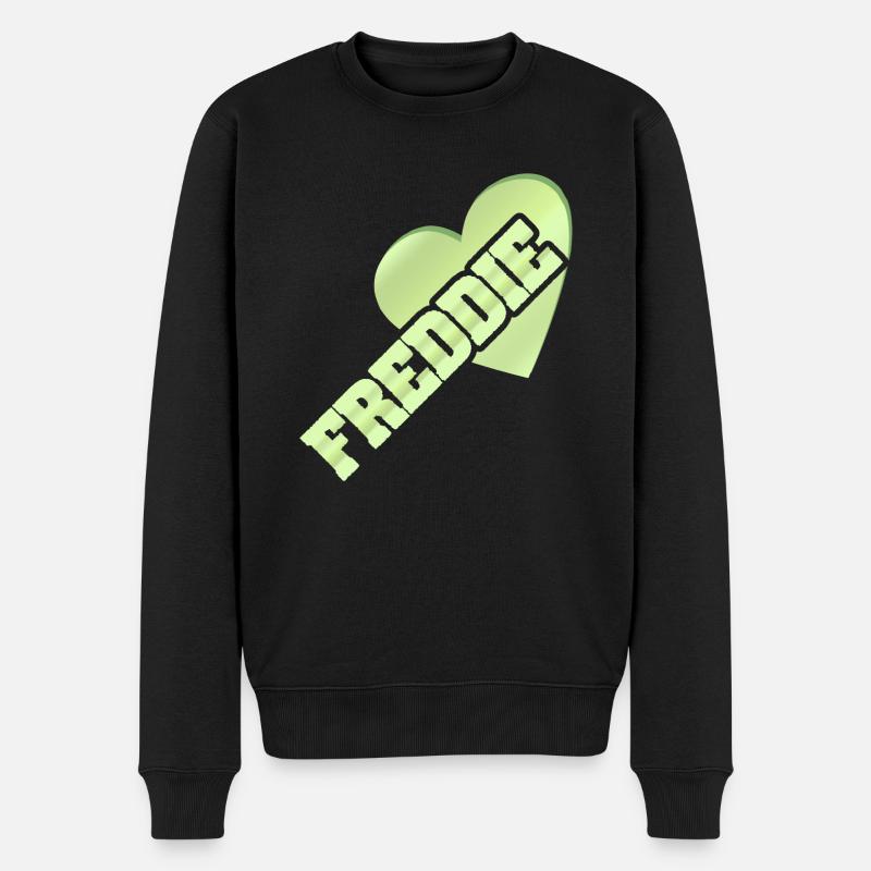 Liebe Love Gold Freddie - Männer Premium Bio Pullover - Schwarz